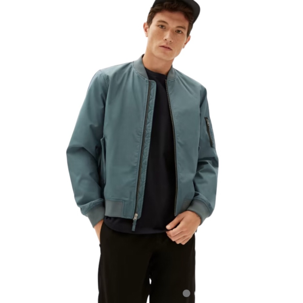 NWT EVERLANE THE BOMBER JACKET - UNIFORM IN DARK SLATE MENS SIZE X-SMALL